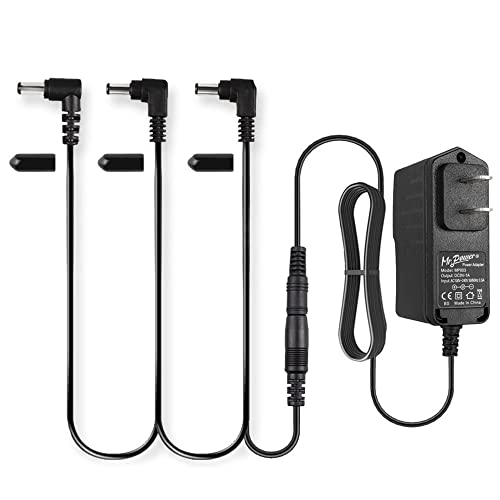 Mr.Power Guitar Effects Power Supply Adapter 9V Dc 1A (1000Ma) With Daisy Chain Cord Cable And Insulated Cap (9V Adapter + 3 Way Cable)